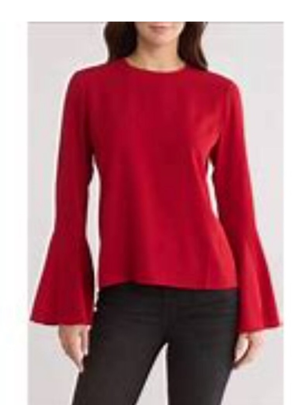 Frame Denim Red Bell Sleeve Top